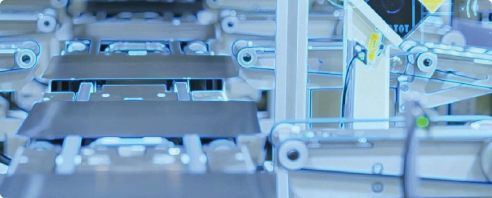 Solar PV manufacturing frame showing automated production workflow